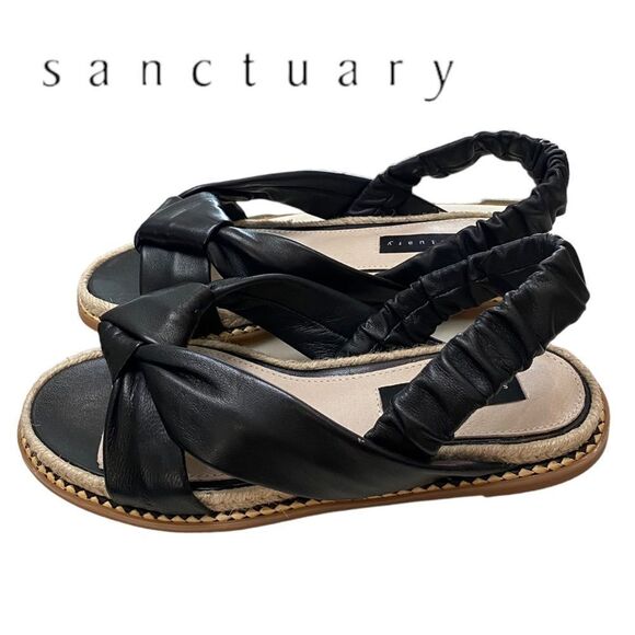 SANCTUARY Blissful Women's Black Leather Sandals NEW 5.5 - Picture 1 of 6